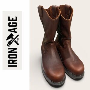 Iron Age Hauler Men's Brown 11" Wellington Work Boot Brown IA0194 Men Size 9